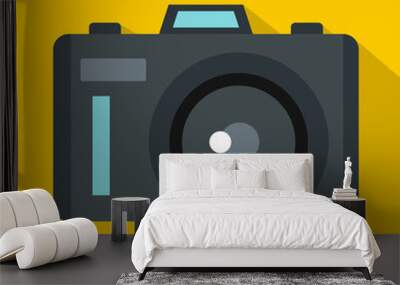 Photocamera icon. Flat illustration of photocamera vector icon for web Wall mural