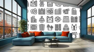 Poland icons set outline vector. Country food. Culture folk Wall mural