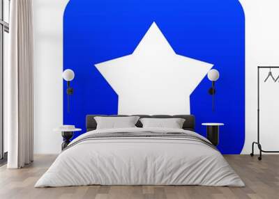 Star icon digital blue for any design isolated on white vector illustration Wall mural