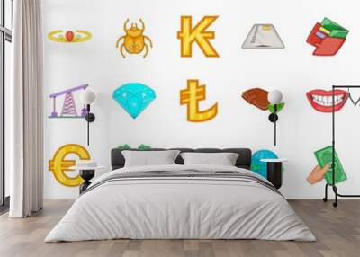 tangibles icons set, cartoon style Wall mural