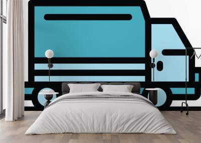 Truck cargo icon outline vector. Service export. Transport container color flat Wall mural