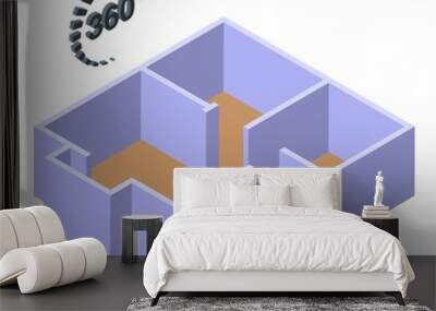 Virtual tour apartment icon isometric vector. Online video. Real art Wall mural