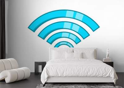 Wireless network symbol icon, cartoon style Wall mural