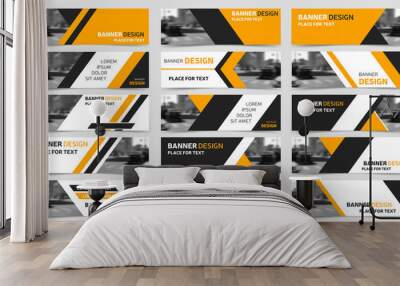 big set of horizontal business banner templates. modern technology design Wall mural