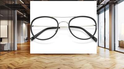 Modern fashionable spectacles on white background, Glasses Wall mural