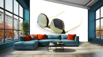 Modern fashionable sunglasses isolated on white background, Glas Wall mural