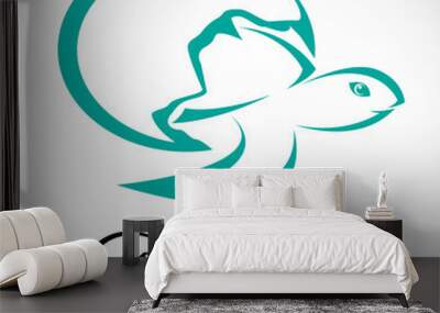 Vector image of a turtle coming out of the egg Wall mural