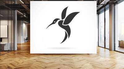 Vector image of an hummingbird design on white background Wall mural