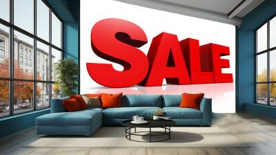 3D red text sale Wall mural