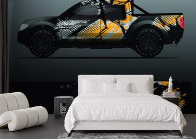 truck and vehicle Graphic vector. Racing background for vinyl wrap and decal Wall mural