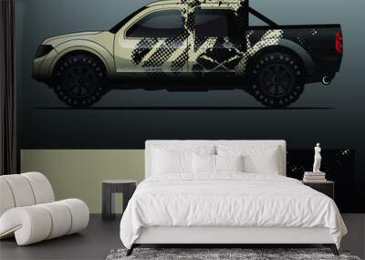 truck and vehicle Graphic vector. Racing background for vinyl wrap and decal Wall mural