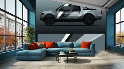 truck and vehicle Graphic vector. Racing background for vinyl wrap and decal Wall mural