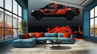 truck and vehicle Graphic vector. Racing background for vinyl wrap and decal Wall mural