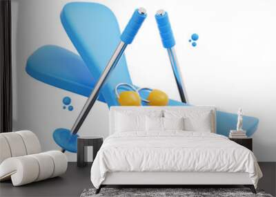 3d rendering winter ski illustration Wall mural