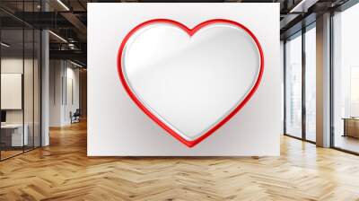 3d glossy heart with red orange background  Wall mural