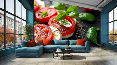 Fresh Tomato and Mozzarella Salad Photo - A Classic Italian Delight Wall mural