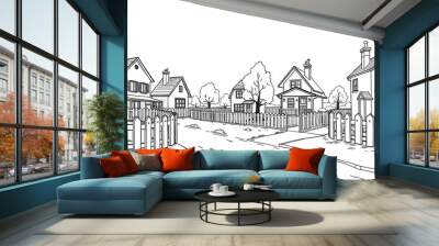 Drawing building art sketch 25 Wall mural