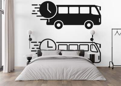 Bus time icon. Illustration vector Wall mural