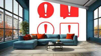 Chat warning exclamation mark. Illustration vector Wall mural