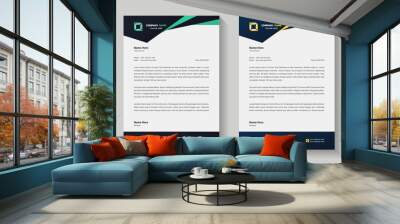 Letterhead design template. Creative, clean and elegant modern business professional letterhead template design. Illustration vector Wall mural