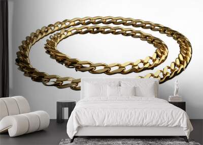 gold bracelet isolated on transparent background. generative ai Wall mural