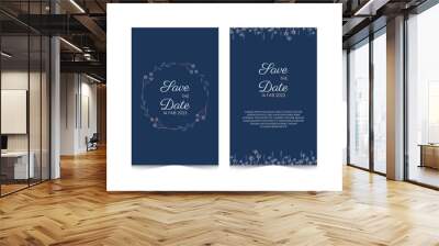 Floral line wedding invitation card design  Wall mural