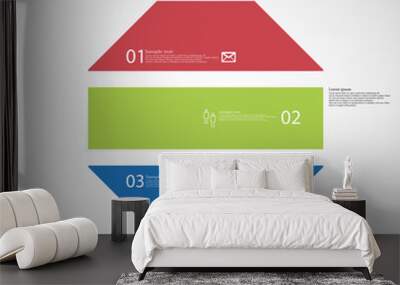 Octagon illustration template consists of three color parts on light background Wall mural