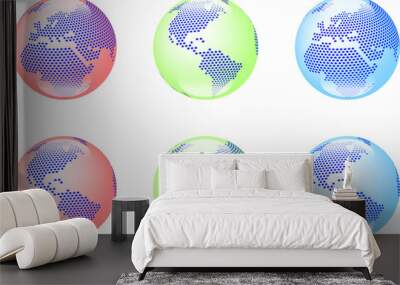 RGB color globes Wall mural