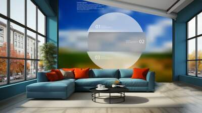 Rounded infographic template with object horizontally divided to three parts Wall mural