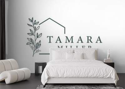 hand drawn feminine home decor logo set Wall mural