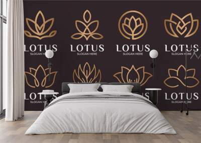 minimalist lotus flower logo collection Wall mural