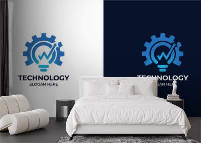 modern style technology and data logo set Wall mural