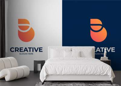 set of letter B and abstract logo Wall mural