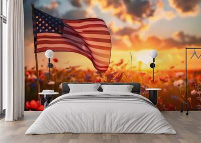 Honoring the courageous heroes of the usa on memorial day with gratitude and patriotism
 Wall mural