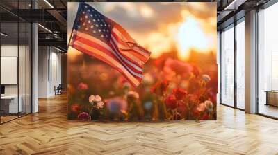 Honoring the courageous heroes of the usa on memorial day with gratitude and patriotism
 Wall mural