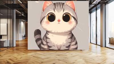 A variety of cat image libraries.Cute animal patterns of various breeds of cats, illustrations, posters, background images, decorative graphics, wallpapers, stickers. Wall mural