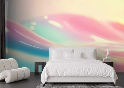 Pastel waves of color flow gracefully, creating a serene and dreamy visual aesthetic. Wall mural