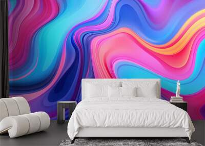 abstract alchemy liquid pattern bright neon colors geometric pattern graphics poster background Wall mural