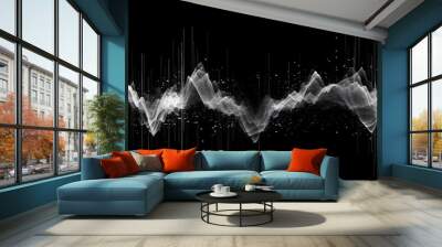 Digital black and white speech waveform abstract graphic poster web page PPT background Wall mural