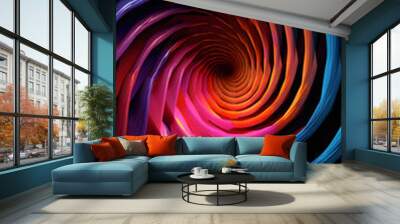 Digital color vortex sculpture abstract graphic poster background Wall mural