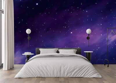 Digital purple night sky shooting stars abstract art design graphic poster web page PPT background Wall mural