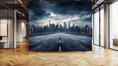 Digital speed concept street asphalt landscape abstract background Wall mural