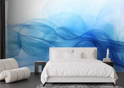 Digital technology blue smoke curve abstract graphic poster web page PPT background Wall mural