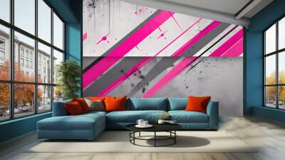 Digital technology pink and white stripes business wallpaper abstract background Wall mural