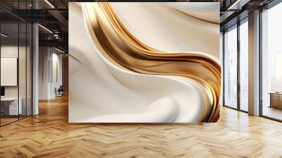 Digital technology white black ivory geometric curve abstract poster background Wall mural