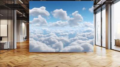 digital vintage blue sky and white clouds graphics poster background Wall mural