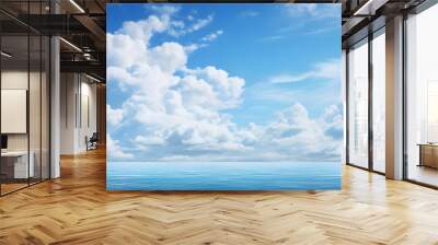 digital vintage style blue sky and ocean graphics poster background Wall mural