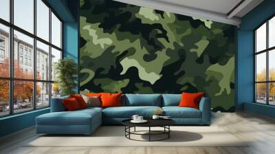 green camouflage pattern design poster background Wall mural