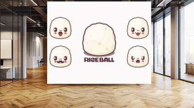 rice ball cartoon. food vector illustration Wall mural