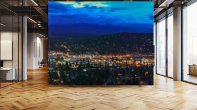 Panorama, as seen from Bend from Pilot Butte Neighborhood Park, Oregon Wall mural